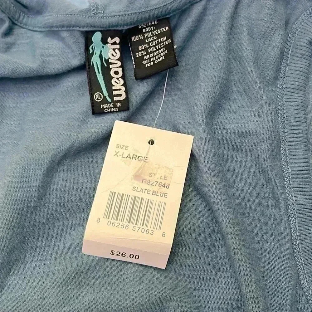 🆕 Weavers Slate Blue Sleeveless Hooded Vest Size XL